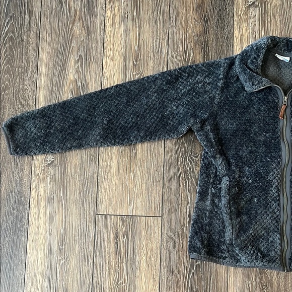 Columbia Jacket Women’s Charcoal Gray Fuzzy Full Zip Athleisure, Size Medium - Picture 4 of 14